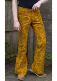 Run & Fly Mens Hendrix Corduroy 70's Flare Trousers Gold