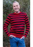 Run and Fly Retro Striped 70's Jumper Black Red