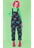 Run & Fly Octopus Love 70's Dungarees Black