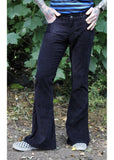 Run & Fly Mens Corduroy 70's Flare Trousers Black