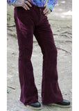 Run & Fly Mens Corduroy 70's Flare Trousers Burgundy