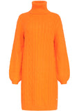 Smashed Lemon Cozy Cuddles 70's Knitted Dress Orange