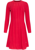 Smashed Lemon Retro Loving 70's Knitted A-Line Dress Red