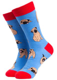 Soctopus Pug Shots Dog Socks Blue