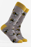 Soctopus Bumbling Around Bee Socks Grey