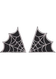 Sourpuss Spiderweb Collar Patch Set Silver