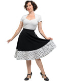 Steady Clothing Music Note Thrills 50's Swing Skirt Black White
