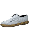 Steelground Snake Grain White Leather Creepers