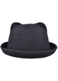 Succubus Headwear Kitty Cat Bowler 60's Hat Black