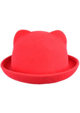 Succubus Headwear Kitty Cat Bowler 60's Hat Red