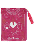Succubus The Lovers Tarot Card Velvet Zippered Pouch Pink