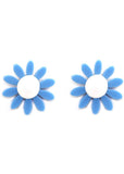 Succubus Jewels Groovy Flowers 60's Earrings Blue