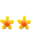 Succubus Jewels Groovy Flowers 60's Earrings Yellow