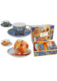 Succubus Art van Gogh Sunflowers and Irises Set of 2 Cups And Saucers