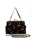 Succubus Bags Cherry Kiss Lock Handbag Black