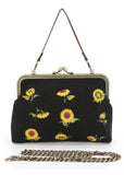 Succubus Bags Sunflower Kiss Lock Handbag Black