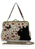 Succubus Bags Cat Butterfly Floral Kiss Lock Bag