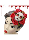 Succubus Fancy Halloween Doll's Head Fascinator Red
