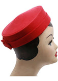 Succubus Fancy Pillbox 50's Hat Red