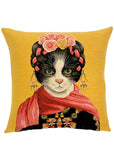 Succubus Home Frida Cat Cushion Cover Yellow
