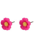 Succubus Jewels Cutie Flower Stud Earrings Hot Pink