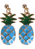 Succubus Pineapple Glossy Earrngs Light Blue