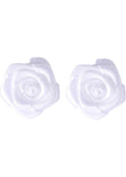 Succubus Satin Rose Earrings White