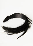Unique Vintage Feather Flapper 20's Headband Black