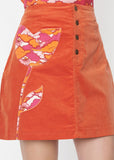 Unique Vintage Smak Parlour Tulip Psychedelic 60's Mini Skirt Orange