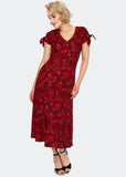 Voodoo Vixen Clara Floral 40's Dress Red