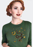 Voodoo Vixen Serpent Sweater Green