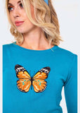 Voodoo Vixen Butterfly Sweater Blue