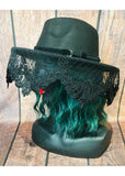 Witchwood Mourning Vintage Victorian Vegan Felt Hat Black