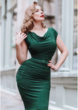 Zoe Vine Billie 50's Pencil Dress Emerald Green